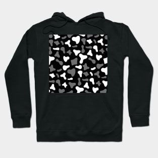 Black Grey White Dairy Cow Print Pattern Hoodie